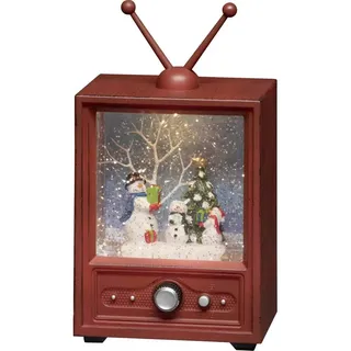 Konstsmide Fernseher mit 3 Schneemännern LED Warmweiß