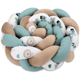 Totsy Baby Kuschelkissen Kinder Kissen Deko 200 cm - flauschig Dekokissen Kinderzimmer Kinderkissen Zierkissen geflochten Baumwolle Minky Afrika Blau