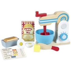 Melissa & Doug 19840 Wooden Make-a-Cake Mixer Set | Pretend Play | Play Food | 3+ | Gift for Boy or Girl