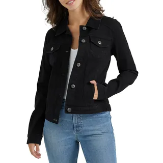 Wrangler Authentics Stretch-Jeansjacke für Damen, Schwarz, M