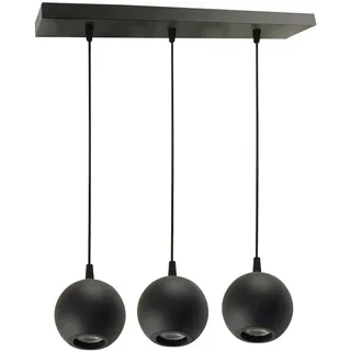 ENOVALITE LED-Pendellampe GLOBE, GU10-Fassung, IP20, Ø10cm, 3 flammig, schwarz