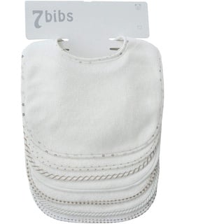 Doppellagige Sabberlätzchen für Babys, Baumwolle, weich, saugfähig, 7 Stück (white-waterproof)