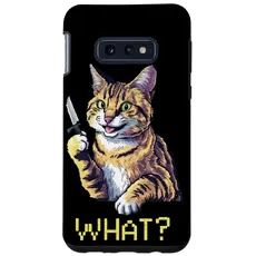 Hülle für Galaxy S10e Katze Messer Design Witzige Tier Katzen