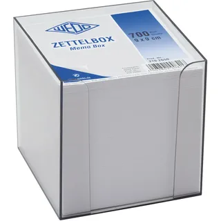 WEDO Zettelbox Memobox rauchglas Kunststoff mit 700 Notizzetteln