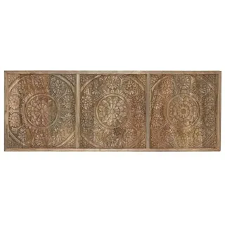 Bett-Kopfteil für 135-140-150 cm aus Holz mit 3 braunen Mandalas 162 x 5 x 60,5 cm