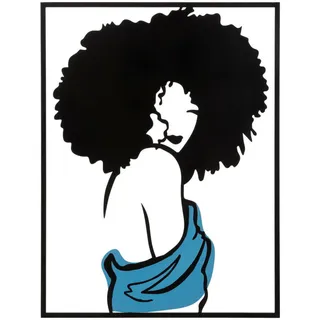 Wanddeko , Blau, Schwarz , Metall , 60x80x1.3 cm , Bilder & Rahmen, Wanddeko