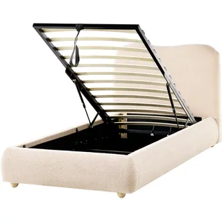 Beliani Bett mit Stauraum Bouclé Blagnac 90 x 200 cm