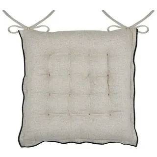 Stuhlkissen Aline 38/38 cm , Beige , Naturmaterialen , Heimtextilien, Wohntextilien, Sitzkissen