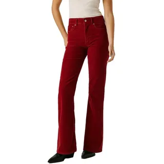 Pepe Jeans Damen Cordhose mit hoher Taille, ausgestellt, Rot (Merlot RED), 34W / 32L, Rot (Merlot Red), 34W x 32L