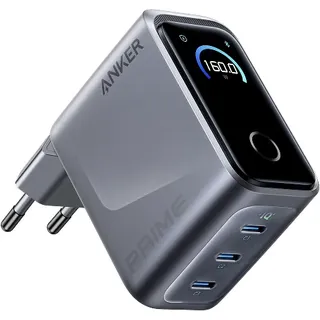 Anker Prime 160W USB C Ladegerät, 3 Ports kompakter GaN USB-C Ladeblock