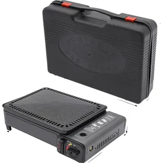 Gasgrill, tragbares Design, einstellbare Temperatureinstellungen, schwarz - Schwarz