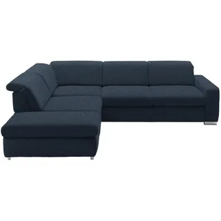 Beldomo Style Ecksofa , Dunkelblau , Textil , Uni , Ottomane links, L-Form , 301x260 cm , Typenauswahl, Bettkasten erhältlich, Stoffauswahl, Bettfunktion erhältlich, Hocker erhältlich , Wohnzimmer, Sofas & Couches, Wohnlandschaften, Ecksofas
