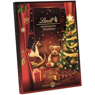 Lindt Schokolade | Weihnachts Tradition Adventskalender 2025 | 253g | 24 verschiedene Pralinen- und Schokoladen Überraschungen | festliche Schokolade für die Weihnachtszeit