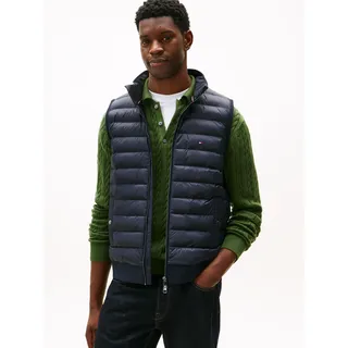 Steppweste TOMMY HILFIGER "MIX MEDIA", Herren, Gr. XXL, desert sky, Sweatware, Obermaterial: 72% Baumwolle, 28% Polyester, normal normal, Westen Steppweste, Stehkragen, 2-Wege-Reißverschluss