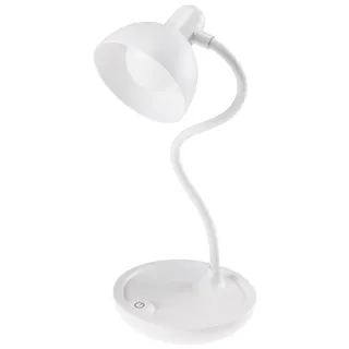 ChiliTec Tischleuchte 3x AA Batterie 25cm Schwanenhals Dimmbare Led Leseleuchte Licht Warmweiß 3000k Weiß