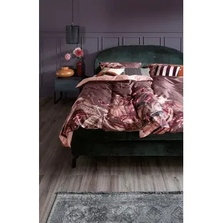 Schöner Wohnen Amalia Floral Satin Rot 135 x 200 cm + 80 x 80 cm