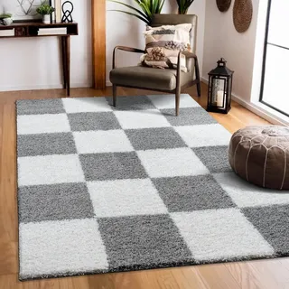 Sanat Milano 1250 Hochflorteppich 80 x 150 cm Hellgrau