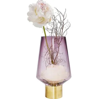 Vase , Lila , Metall, Glas , bauchig , 16x26x16 cm , handgemacht, zum Stellen , Dekoration, Vasen, Metallvasen