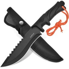 AuRiver Outdoor Messer Feststehende Klinge Inkl. Scheide - Outdoor Messer aus 7Cr13 Stahl, edles Survival Messer - Ideales Jagdmesser