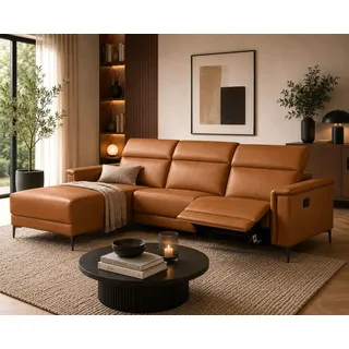 OTTO home "LUND, L-Form, 261cm, man. o. elektr. Relaxfunktion (mit USB-A)", und Kopfteilverstellung,