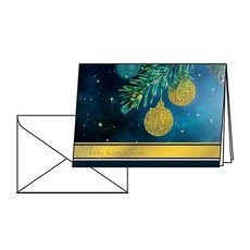 10 SIGEL Weihnachtskarten Golden Glitter DIN A6