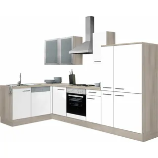 OPTIFIT Winkelküche L-Form 300 x 175 cm weiß