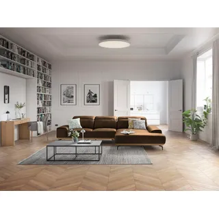 Musterring Wohnlandschaft "MR 2490 Ecksofa mit erstklassigem Sitzkomfort, Long-Life-Leder" Fuß schwarz, Sitzhöhe 48cm, wahlweise mit Funktionen, Maße 342x207 cm, fango, s