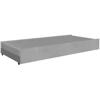 Carryhome Bettkasten , Grau, Weiß , Holzwerkstoff , Betonoptik , 94x27x199 cm , Made in Germany , Schlafzimmer, Betten, Bettgestelle- Einzelteile, Bettkästen