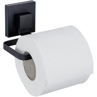 Wenko Toilettenpapierhalter Mod. Quadro eleganter Edelstahl-Wandhalter zur praktischen Aufbewahrung einfache Montage ohne Bohren Schwarz
