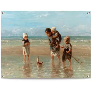 Poster REINDERS "Kinder des Meeres", beige (farbe bild(er): beige), B:80cm H:60cm T:0,1cm, Leinwand, Bilder, Poster
