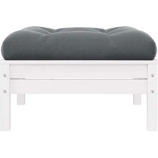 vidaXL Gartenhocker mit Anthrazit Kissen Weiß Kiefer Massivholz - Weiß