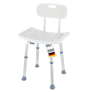 Karat Duschhocker Jonah Höhenverstellbar mit Rückenlehne weiß