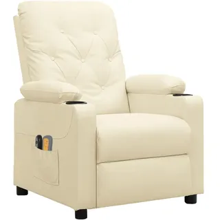 vidaXL Massagesessel Elektrisch Creme Kunstleder - Creme