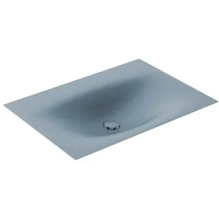 KEUCO EDITION 11 ART Einbauwaschtisch aus Stahl-Emaille, 806x4x493mm, ohne Hahnloch, 32590530800, Farbe: Blue Satin