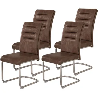 HELA Tische Schwingstuhl Paula Mikrofaser Schlammfarben 4er Set