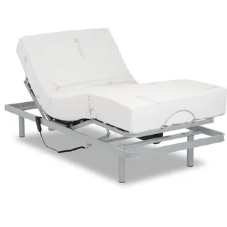 Gerialife - Lattenrost elektrisch verstellbar | Orthopädische matratze 20 cm. Visco Tencel (80x200, Kabelsteuerung)