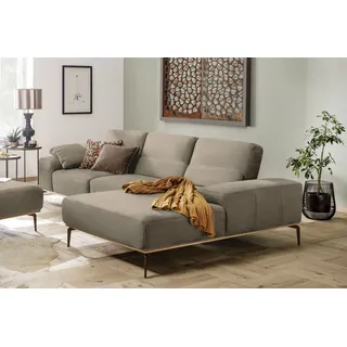 W.Schillig Ecksofa »run, Designsofa mit tollem Sitzkomfort, L-Form« mit Holzsockel, Füße in Bronze pulverbeschichtet, Breite 299 cm, beige