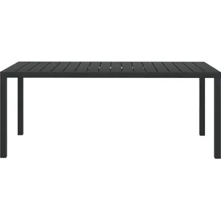 vidaXL Gartentisch Schwarz 185x90x74 cm Aluminium und WPC - Schwarz
