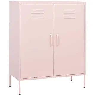 vidaXL Beistellschrank Rosa 80/35/101,5 Cm Stahl , Pink , Metall , 2 Fächer , Rechteckig , 80x101.5x35 cm , Kleinmöbel, Kommoden, Sideboards