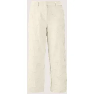 Culotte MADELEINE "Hose Weite Bügelfaltenhose mit Stickerei", Damen, Gr. 36, N + K Gr, weiß (perlweiß), Obermaterial: 75% Baumwolle CO. 25% Polyester PES., Hosen Culotte