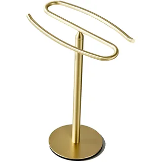 Handtuchhalter, freistehend, SUS304-Edelstahl, Turmstange für Badezimmer, Küche, Waschtisch, Arbeitsplatte, Gebürstetes Nickel, 33 cm, Goldfarben