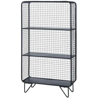 [en.casa] Standregal 50 x 90 x 19 cm Schwarz