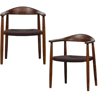 Livetastic Armlehnstuhl-Set Embrace Holz Dunkelbraun