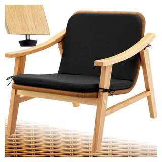 Outdoor Rattan Sessel, Loungesessel, Cocktailsessel, Poly Rattan Möbel für Garten, Balkon, Terrasse oder Wintergarten (Natur)