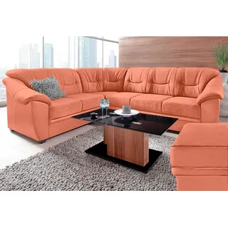 sit&more Ecksofa »Savona L-Form, B: 262 cm« optional Bettfunktion, Federkern, orange