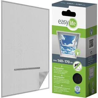 Dachfenster-Moskitonetz 140x170 cm – Schwarz – Polyester mit Klettband – Insektenschutz für Dachfenster - Grau