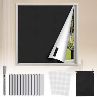 Zaxiva Verdunkelungsrollo ohne Bohren, 3m x 145cm, 100% lichtdicht Verdunkelungsstoff, kein klassisches Rollo, Sonnenschutz für Fenster innen und Dachfenster Verdunkelung fur Velux, tragbar für Reise