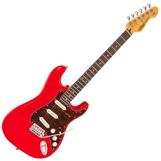 VINTAGE V60 Untersetzer Serie E-Gitarre – glänzend rot