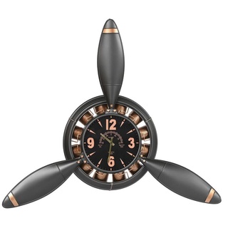 Home ESPRIT Wanduhr Grau Kupfer Gold Dunkelgrau PVC Metall Propeller 118 x 24 x 134 cm