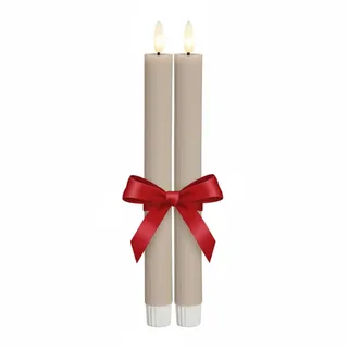 Star LED – Echtwachs Stabkerzen Set 2 Stück, flackernde Flamme, warmweiß, Timer, batteriebetrieben, sichere Dekokerzen für Wohnzimmer, Hochzeit, Innenbereich